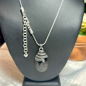 Brighton collectibles necklace silver black onyx “Goddess” retired